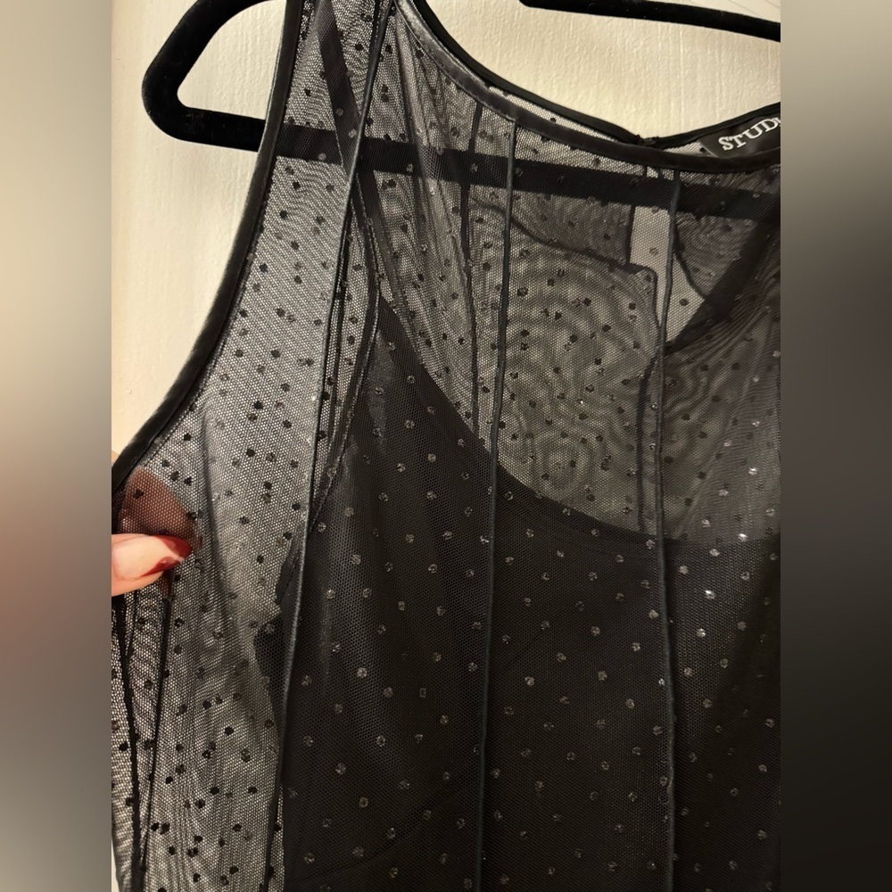 Studio I 2 piece Formal Mesh, Sparkly midi Dress - Picture 3 of 4